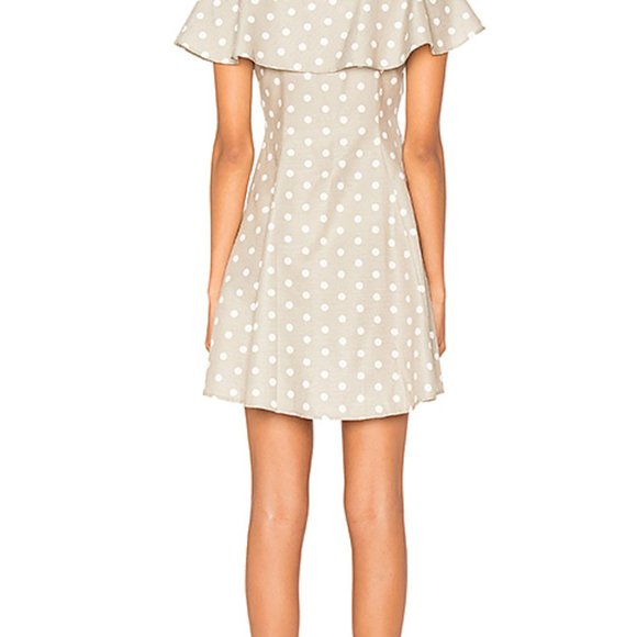 MINKPINK Olive Polkadot Cape Dress - Size S - Picture 2 of 8